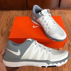 Nike Mens Free Trainers 5.0 V6 White/Dove Grey